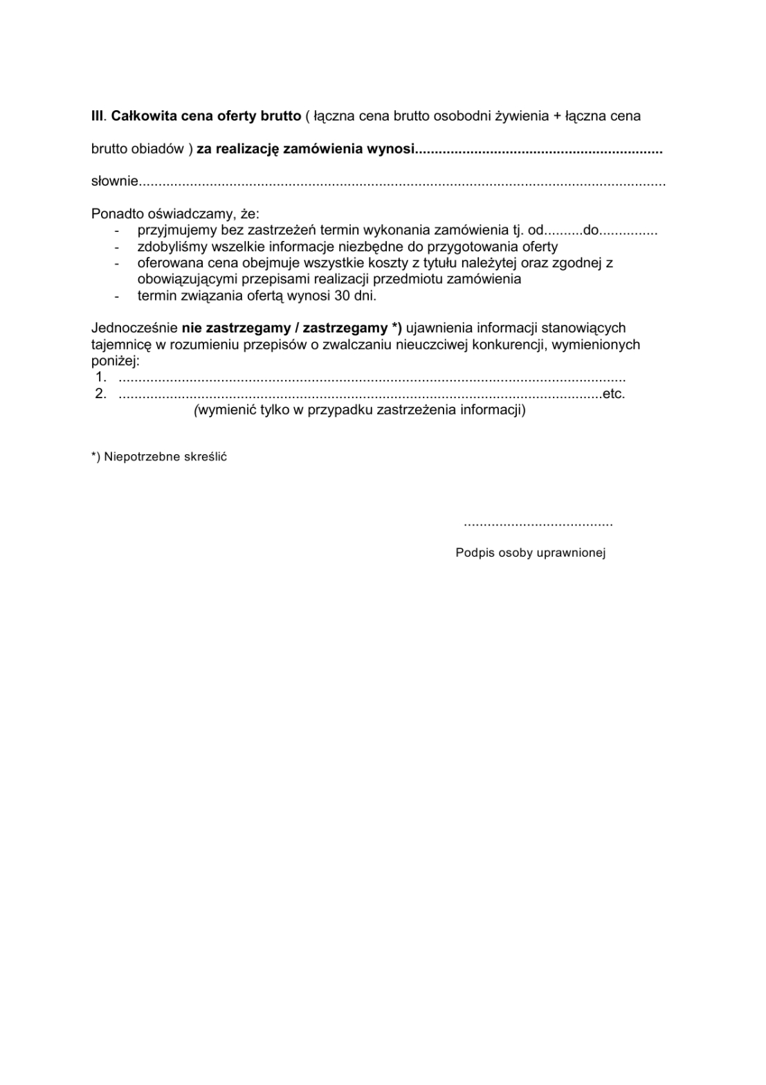 tre ogoszenia zamwie pulicznych